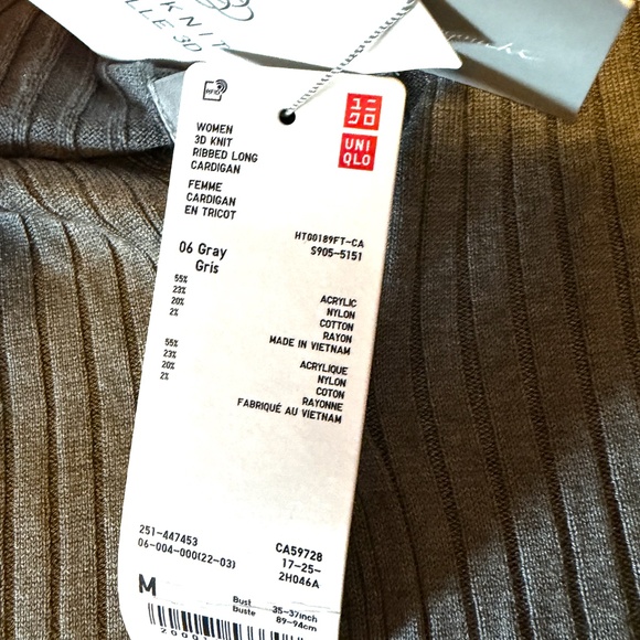 Mame Kurogouchi and Uniqlo collab 3D knit ribbed long cardigan NWT - Picture 8 of 12